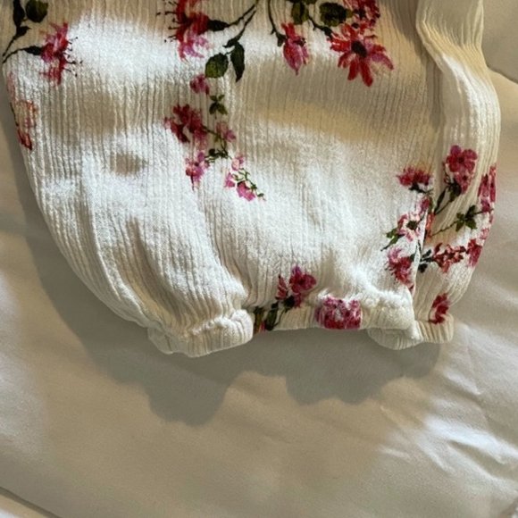 💙 B Skies Are Blue Floral Half Sleeve Top 3x Flow - Picture 5 of 6